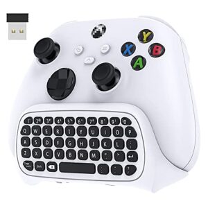 meneea controller keyboard for xbox series x/series s/one/s/controller, mini game chatpad keypad with audio/3.5mm headset jack & 2.4ghz receiver accessories for for xbox series x/s game controller