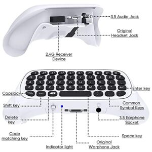 MENEEA Controller Keyboard for Xbox Series X/Series S/One/S/Controller, Mini Game Chatpad Keypad with Audio/3.5mm Headset Jack & 2.4Ghz Receiver Accessories for for Xbox Series X/S Game Controller