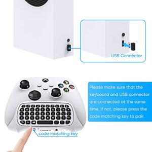 MENEEA Controller Keyboard for Xbox Series X/Series S/One/S/Controller, Mini Game Chatpad Keypad with Audio/3.5mm Headset Jack & 2.4Ghz Receiver Accessories for for Xbox Series X/S Game Controller