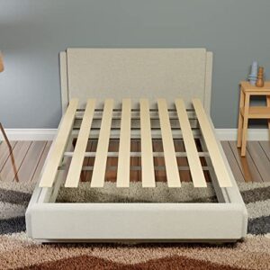 Treaton 0.68-Inch Vertical Mattress Support Wooden Bunkie Board/Bed Slats, Queen, Beige