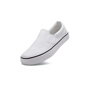 low-top slip ons women's fashion sneakers casual canvas sneakers for women comfortable flats breathable padded insole slip on sneakers women low slip on shoes (white, numeric_8)