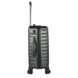 U.S. Traveler Boren Polycarbonate Hardside Rugged Travel Suitcase Luggage with 8 Spinner Wheels, Aluminum Handle, Black, Carry-on 22-Inch, USB Port