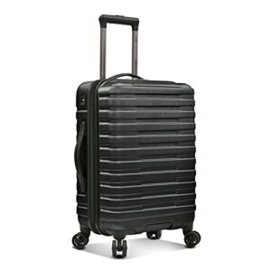 U.S. Traveler Boren Polycarbonate Hardside Rugged Travel Suitcase Luggage with 8 Spinner Wheels, Aluminum Handle, Black, Carry-on 22-Inch, USB Port