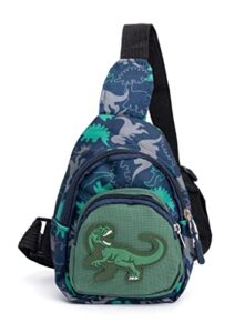 cute children sling bag small cartoon dinosaur crossbody shoulder bag coin purse waist backpack nylon for kid 1-5-gray
