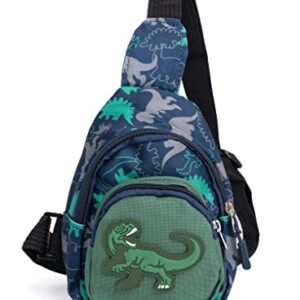 Cute Children Sling Bag Small Cartoon Dinosaur Crossbody Shoulder Bag Coin Purse Waist Backpack Nylon for kid 1-5-Gray