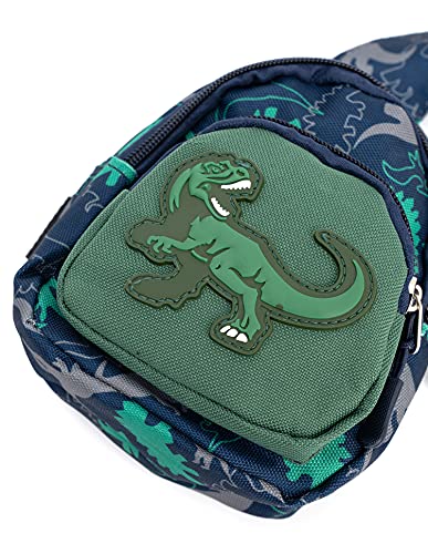 Cute Children Sling Bag Small Cartoon Dinosaur Crossbody Shoulder Bag Coin Purse Waist Backpack Nylon for kid 1-5-Gray