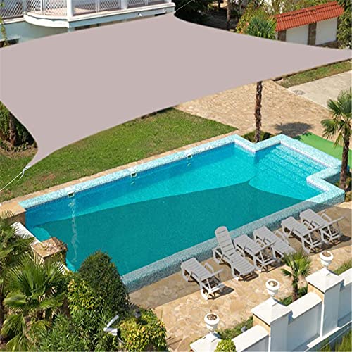 JLCP Rectangle Sun Shade Sail, Waterproof Garden Terrace Sunscreen Awning with Rope,90% UV Block, 3X4m Shade Sail Canopy for Outdoor Garden Patio Lawn Beach Camping,Light Brown