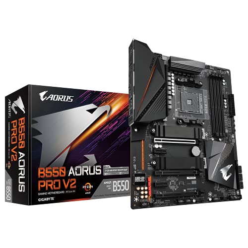 GIGABYTE B550 AORUS PRO V2 (AMD Ryzen 5000/ B550/ ATX/ PCIe4.0/ DDR4/ Realtek ALC1220-VB/ Front & Rear USB Type-C/ RGB Fusion 2.0/ Dual M.2 Thermal Guard/ Gaming Motherboard)