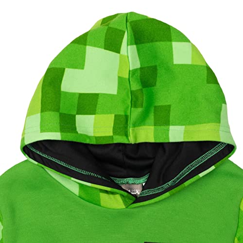 Minecraft Creeper Little Boys Fleece Raglan Hoodie & Pants Set Green/Black 4