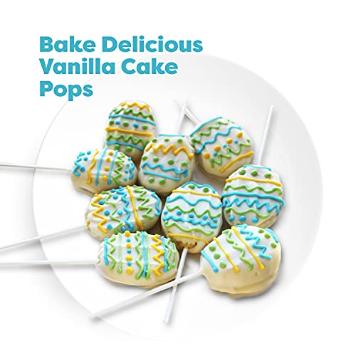 Baketivity Vanilla Cake Pops Making Kit for Kids - DIY Baking Set with Pre-Measured Ingredients - Party Supply Kit for Children Ages 6 and Up - Best Gift Idea for Boys and Girls