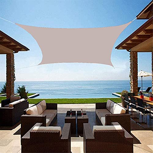 JLCP Waterproof Sun Shade Sail Square 2.5X2.5M Sunscreen Awning with Free Ropes,90% UV Block Breathable Rectangle Sail Canopy for Outdoor Patio Garden Lawn Pergola Decoration,Light Brown