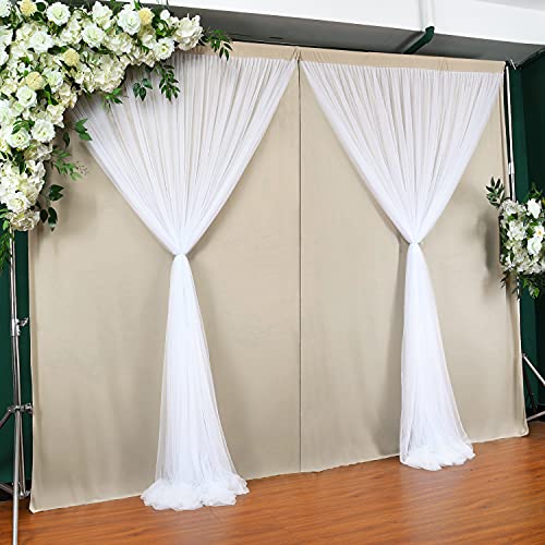 Champagne Tulle Backdrop Curtains for Baby Shower Party Wedding Photo Drape Backdrop for Photography Props Engagement Bridal Shower 10 ft X 7 ft