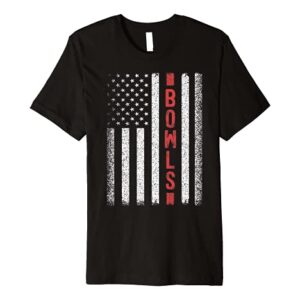 Bowls American Flag 4th of July Lawn Bowler Novelty Premium T-Shirt