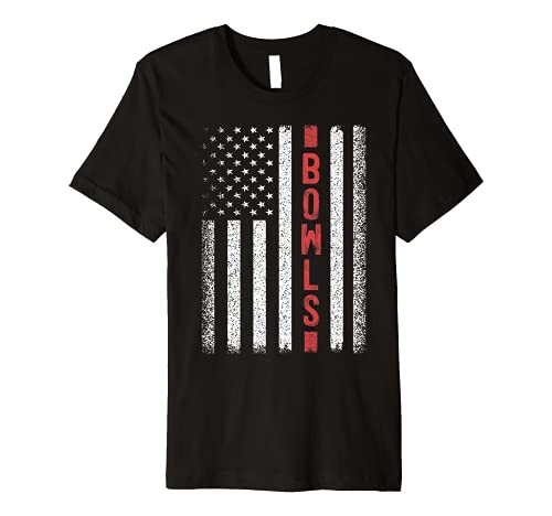 Bowls American Flag 4th of July Lawn Bowler Novelty Premium T-Shirt