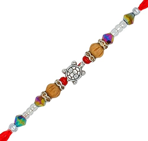 ARTISENIA Silver Turtle Rakhi for Brother Raksha Bandhan Rakhi Thread Wrist bands for Loving Brother Sister | Rakshabandhan Rakhi for Brother bhabhi