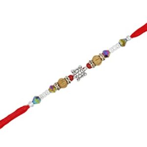 ARTISENIA Silver Turtle Rakhi for Brother Raksha Bandhan Rakhi Thread Wrist bands for Loving Brother Sister | Rakshabandhan Rakhi for Brother bhabhi