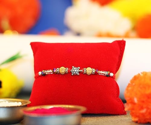 ARTISENIA Silver Turtle Rakhi for Brother Raksha Bandhan Rakhi Thread Wrist bands for Loving Brother Sister | Rakshabandhan Rakhi for Brother bhabhi