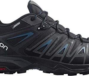 Salomon X Ultra Pioneer CLIMASALOMON Waterproof Hiking Shoes for Men Climbing, Black/Magnet/Bluesteel, 10.5