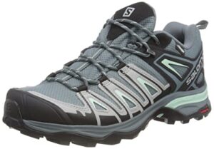 salomon x ultra pioneer climasalomon waterproof hiking shoes for women, stormy weather/alloy/yucca, 7.5