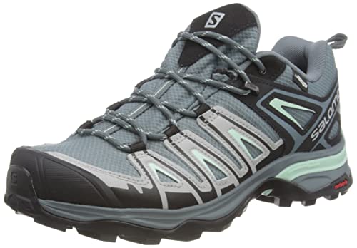 Salomon X Ultra Pioneer CLIMASALOMON Waterproof Hiking Shoes for Women, Stormy Weather/Alloy/Yucca, 7.5