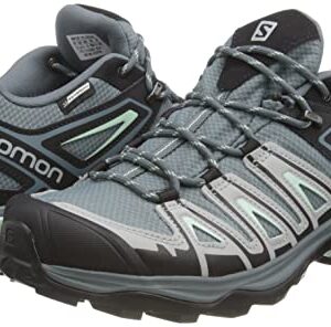 Salomon X Ultra Pioneer CLIMASALOMON Waterproof Hiking Shoes for Women, Stormy Weather/Alloy/Yucca, 7.5