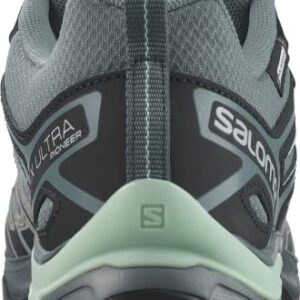 Salomon X Ultra Pioneer CLIMASALOMON Waterproof Hiking Shoes for Women, Stormy Weather/Alloy/Yucca, 7.5