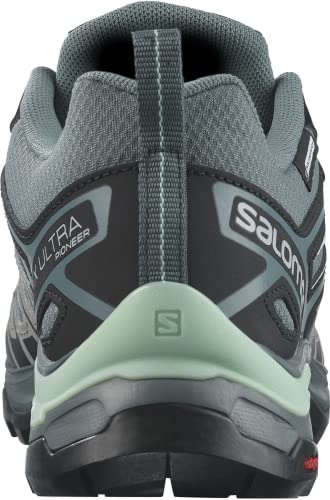 Salomon X Ultra Pioneer CLIMASALOMON Waterproof Hiking Shoes for Women, Stormy Weather/Alloy/Yucca, 7.5