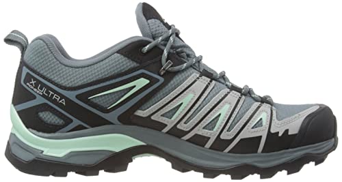 Salomon X Ultra Pioneer CLIMASALOMON Waterproof Hiking Shoes for Women, Stormy Weather/Alloy/Yucca, 7.5