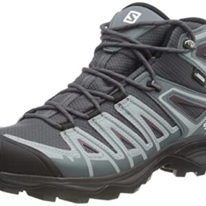 Salomon X Ultra Pioneer MID CLIMASALOMON Waterproof Hiking Boots for Women Trail Running Shoe, Ebony/Stormy Weather/Wine Tasting, 8