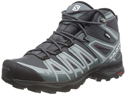 Salomon X Ultra Pioneer MID CLIMASALOMON Waterproof Hiking Boots for Women Trail Running Shoe, Ebony/Stormy Weather/Wine Tasting, 8