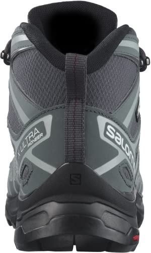 Salomon X Ultra Pioneer MID CLIMASALOMON Waterproof Hiking Boots for Women Trail Running Shoe, Ebony/Stormy Weather/Wine Tasting, 8