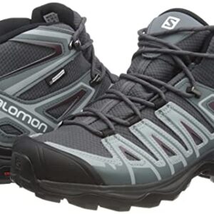 Salomon X Ultra Pioneer MID CLIMASALOMON Waterproof Hiking Boots for Women Trail Running Shoe, Ebony/Stormy Weather/Wine Tasting, 7