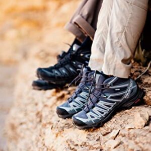 Salomon X Ultra Pioneer MID CLIMASALOMON Waterproof Hiking Boots for Women Trail Running Shoe, Ebony/Stormy Weather/Wine Tasting, 7