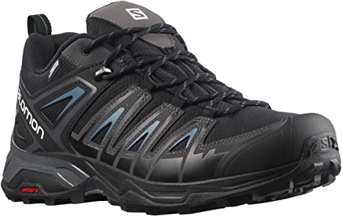 Salomon X Ultra Pioneer CLIMASALOMON Waterproof Hiking Shoes for Men Climbing, Black/Magnet/Bluesteel, 10