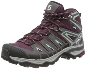 salomon x ultra pioneer mid climasalomon waterproof hiking boots for women trail running shoe, wine tasting/magnet/granite green, 7.5