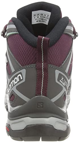 Salomon X Ultra Pioneer MID CLIMASALOMON Waterproof Hiking Boots for Women Trail Running Shoe, Wine Tasting/Magnet/Granite Green, 7.5