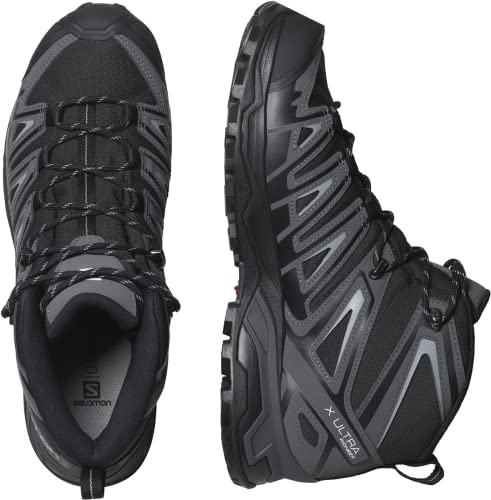 Salomon Men's X Ultra Pioneer Climasalomon Waterproof Climbing Shoe, Black/Magnet/Monument, 12