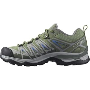 salomon womens salomon women's x ultra pioneer aero for women hiking shoe, oil green/castor gray/amparo blue, 9.5 us