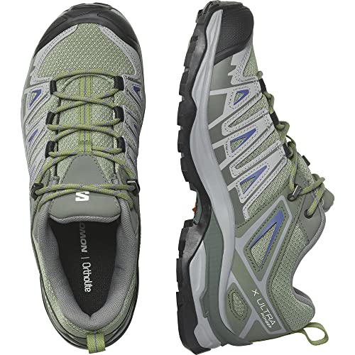 Salomon womens Salomon Women's X Ultra Pioneer Aero for Women Hiking Shoe, Oil Green/Castor Gray/Amparo Blue, 9.5 US