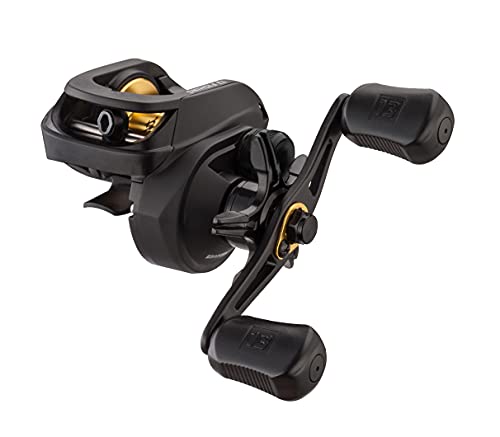 13 FISHING - Origin R1 Baitcast Reel - 8.1:1 Gear Ratio - Left Hand Retrieve (100 Size) (Fresh) - OR1-8.1-LH, Black/Gold