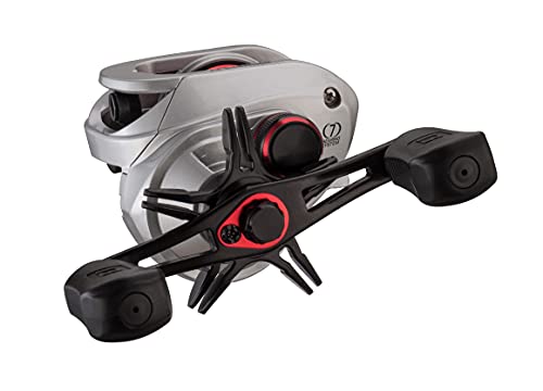 13 FISHING - Origin F1 Baitcast Reel - 6.6:1 Gear Ratio - Left Hand Retrieve (100 Size) (Fresh) - OF1-6.6-LH,Silver/Black/Red