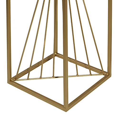 Deco 79 Metal Geometric Pedestal Table, Set of 2 30", 26"H, Gold