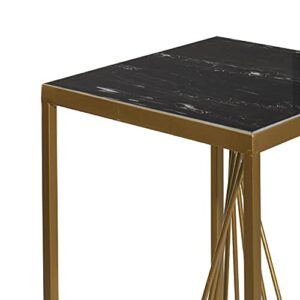 Deco 79 Metal Geometric Pedestal Table, Set of 2 30", 26"H, Gold