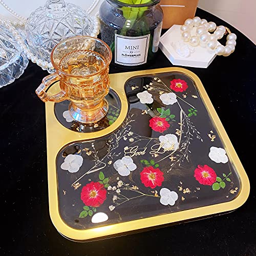 MOUGIGI Resin Tray Molds Set, Large Rectangular Rolling Tray Mold with The Edge, Silicone Tray Mold Fit Breakfast, Afternoon Tea, Fruit Snacks, DIY Silicone Molds for Resin Casting, Home Decoration.