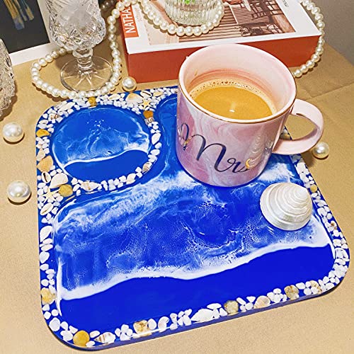 MOUGIGI Resin Tray Molds Set, Large Rectangular Rolling Tray Mold with The Edge, Silicone Tray Mold Fit Breakfast, Afternoon Tea, Fruit Snacks, DIY Silicone Molds for Resin Casting, Home Decoration.