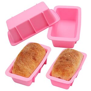 baker depot silicone mini bread loaf pans for baking nonstick small toast cake bakeware 6.5 inch rectangle mould diy handmade soap set of 4