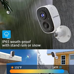 Luovisee Wireless Home Security Camera Outdoor WiFi with Light Night Vision Rechargeable Battery AI Motion Detection, Surveillance Wireless Camera Outdoor,1080p