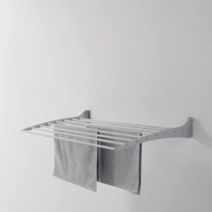 foxydry fold, wall-mounted clothes drying rack, vertical folding indoor outdoor clothes line in aluminium steel (100 cm)