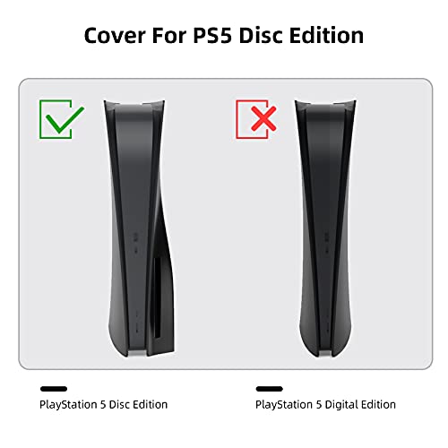 NexiGo PS5 Accessories Faceplate for Playstation 5 Disc Edition, ABS Anti-Scratch Dustproof Protective Shell Cover, Replacement Face Plate for PS5 Disc Edition (Black)