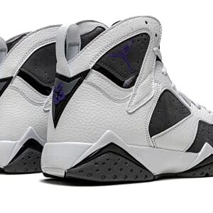 Men's Jordan 7 Retro Flint White/Flint Grey-Black-Varsity Purple (CU9307 100) - 10